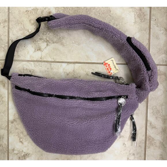 Free People Handbags - Free People NWT Overachiever Sherpa Messenger Crossbody Bag Lavender purple